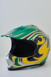 Green MotoCross Helmet (DOT Approved) Kids or Adult)