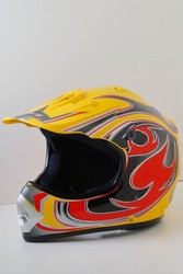 Yellow MotoCross Helmet (DOT Approved) Kids or Adult