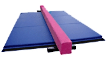 SaferWholesale Pink 8' Balance Beam with Blue 6' Folding Mat