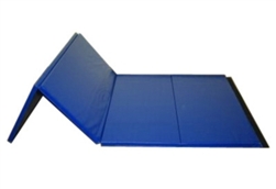 High Quality Blue 4' x 8' x 1-3/8" Folding Panel Gymnastics Mat