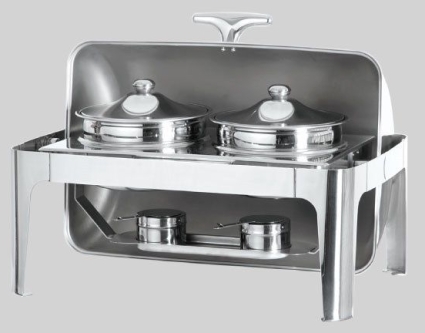 SaferWholesale Heavy Duty Stainless Steel Double Soup Station Roll Top Chafing Dish Food Warmer Server