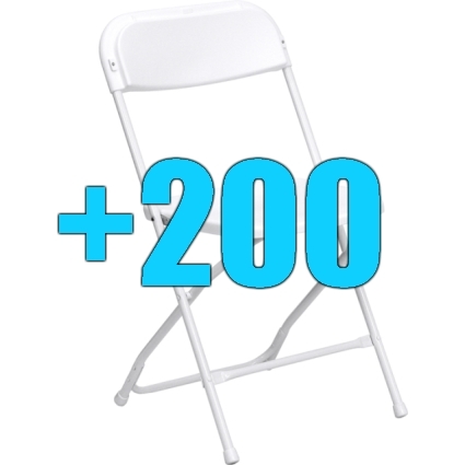 SaferWholesale Package of 200 White Steel Frame Folding Chairs