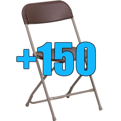 SaferWholesale Package of 150 Brown Steel Frame Folding Chairs
