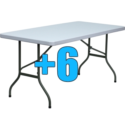 SaferWholesale Package of 6 5ft Folding Tables