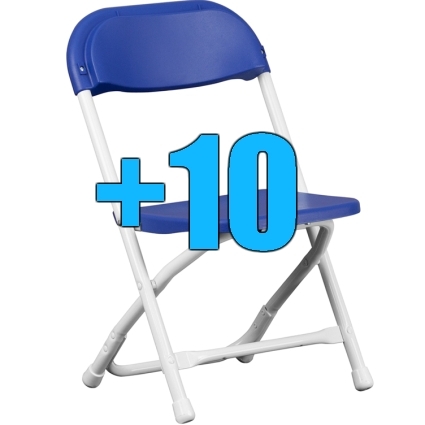 SaferWholesale Package of 10 Blue Kid Sized Folding Chairs