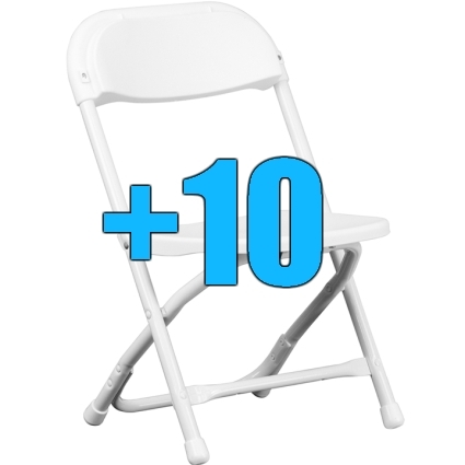 SaferWholesale Package of 10 White Kid Sized Folding Chairs