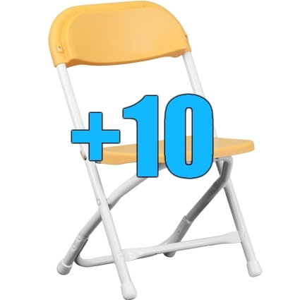 SaferWholesale Package of 10 Yellow Kid Sized Folding Chairs