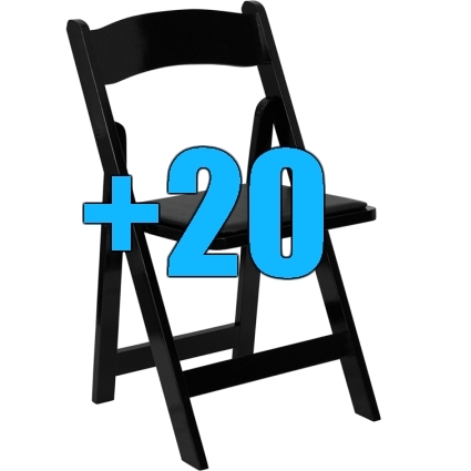 SaferWholesale Package of 20 Padded Black Wood Frame Folding Chairs