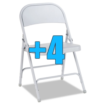 SaferWholesale Package of 4 Heavy Duty Light Grey Metal Folding Chairs