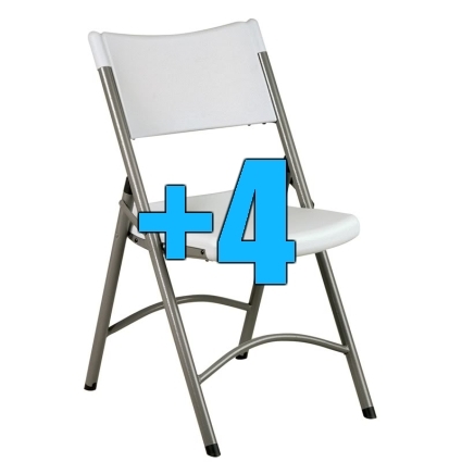 SaferWholesale Package of 4 Heavy Duty Resin Folding Chairs