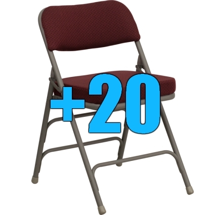 SaferWholesale Package of 20 Burgundy Upholstered Folding Chairs