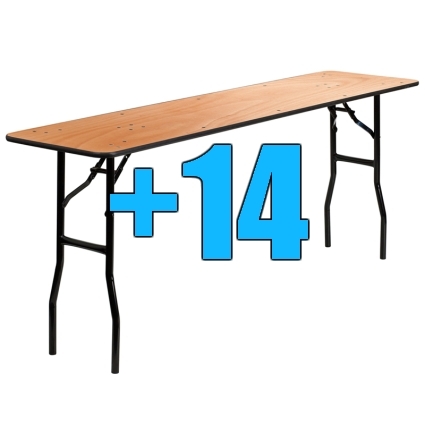 SaferWholesale Package of 14 6ft Wooden Folding Tables