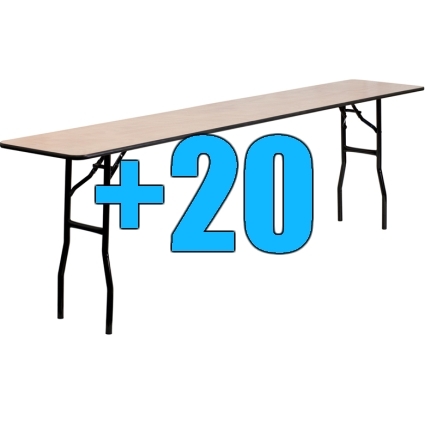 SaferWholesale Package of 20 8ft Wooden Folding Tables