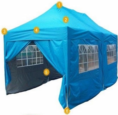 SaferWholesale Heavy Duty 10' x 20' Light Blue Pyramid Roof Pop Up Canopy Tent