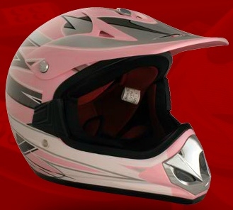 SaferWholesale Youth Pink Glossy Motocross Helmet (DOT Approved)