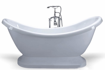 SaferWholesale Victorian Style Soaking Bathtub with Floor Faucet Included