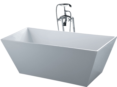 SaferWholesale Whisper New Modern Rectangle Pedestal Bathtub Soaking Tub