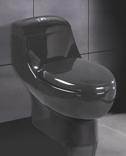 SaferWholesale Black Ariel A-061 Contemporary European Toilet with Dual Flush