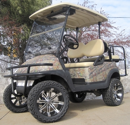 SaferWholesale 48V Real Tree Leaf Club Car Precedent Lifted Electric Golf Cart