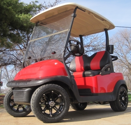 SaferWholesale 48V Candy Red Club Car Precedent Electric Golf Cart