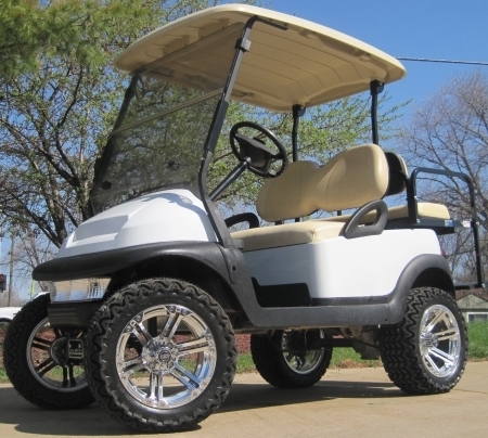 SaferWholesale 48V White Club Car Precedent Lifted Electric Golf Cart