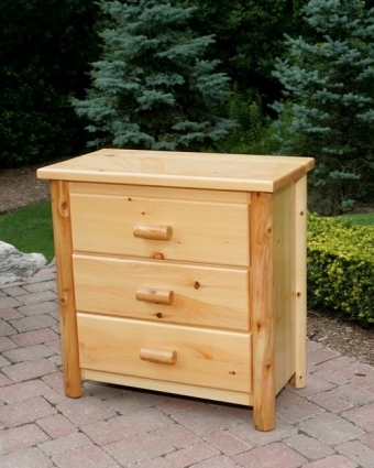 SaferWholesale Rustic Furniture 3 Drawer Dresser