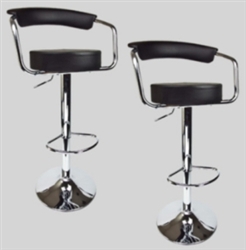 2 New Black Bombo Chair Swivel Seat Pub Bar Stools Bar Stools With Leather Seats