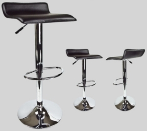 SaferWholesale 2 Black Swivel Leather Seat Modern Chrome Chair Bar Stools