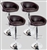 4 Swivel Seat Brown PU Leather Modern Adjustable Hydraulic Bar Stools