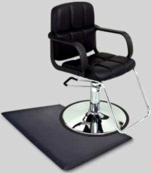 SaferWholesale Black Leather Modern Hydraulic Barber Chair With Anti Fatigue Comfort Floor Mat