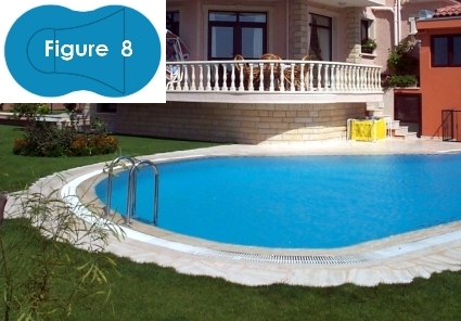 steel shaft and Neptune Complete 20'x40' Figure 8 In Ground Swimming Pool Kit with Wood Supports