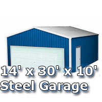 SaferWholesale 14' x 30' x 10' Steel Metal Enclosed Building Garage