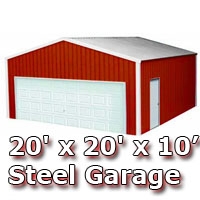 SaferWholesale 20' x 20' x 10' Steel Metal Enclosed Building Garage
