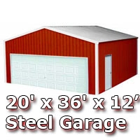 SaferWholesale 20' x 36' x 12' Steel Metal Enclosed Building Garage