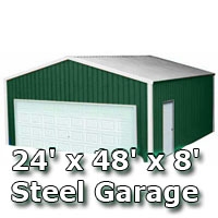 SaferWholesale 24' x 48' x 8' Steel Metal Enclosed Building Garage