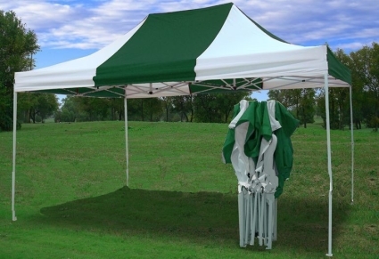 SaferWholesale Heavy Duty 10' x 15' White & Green Pop Up Party Tent