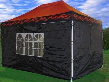SaferWholesale 10' x 15' Red Flames Pop Up Canopy / Tent