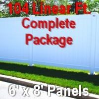 SaferWholesale 6' x 104' Semi Private PVC Fence Complete Package