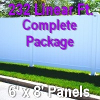 SaferWholesale 6' x 232' Semi Private PVC Fence Complete Package
