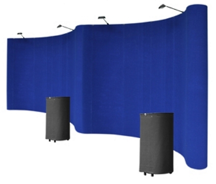 SaferWholesale Professional 20' Blue Portable Pop Up Trade Show Booth Display Kit With Spotlights