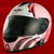 Adult Queen Pink Face Motorcycle Helmet with Bluetooth (DOT Approved)