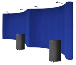 20' Blue Portable Pop Up Trade Show Booth Display Kit With Spotlights