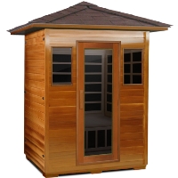 3 Person Outdoor Carbon Infrared Sauna (Red Cedar)