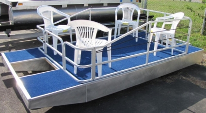 High Quality 6' x 12' Pontoon Boat w/ Bimini Top &amp; Wrap 