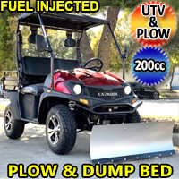 200cc UTV With Snow Plow & Dump Bed Gas EFI Golf Cart Utility Vehicle Snow Master VX ATV