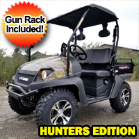 Brand New Gas Golf Cart Hunting UTV Hybrid Linhai Big Horn 200 VX Side by Side UTV - Hunters Edition with Gun Rack