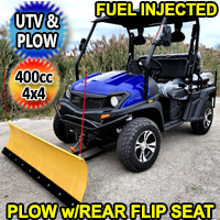 400cc GVX Gas Golf Cart UTV 4x4 With Rear Flip Seat & Plow Street Legal Light Package All Wheel Drive