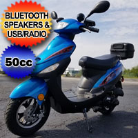 50cc Revolution Scooter With Bluetooth Speakers And USB With Electric Start - 49cc Motor