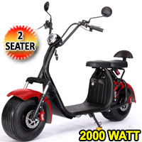 2000W Electric Fat Tire 60V Scooter Moped Bike w/ Double Seat Like CityCoco Bike - CT-2