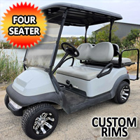 Club Car Precedent 48v Electric Golf Cart 4 Seater With Light Kit & Custom Rims/Tires - 2023